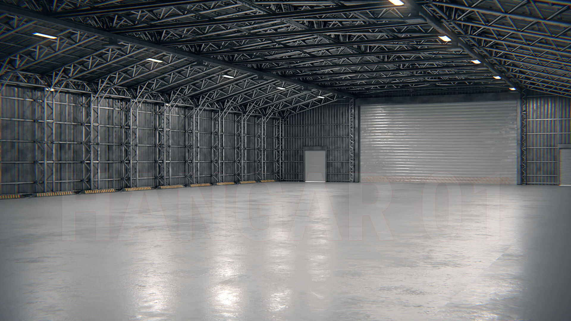 Hangar 01 PBR Low-poly 3D model_1