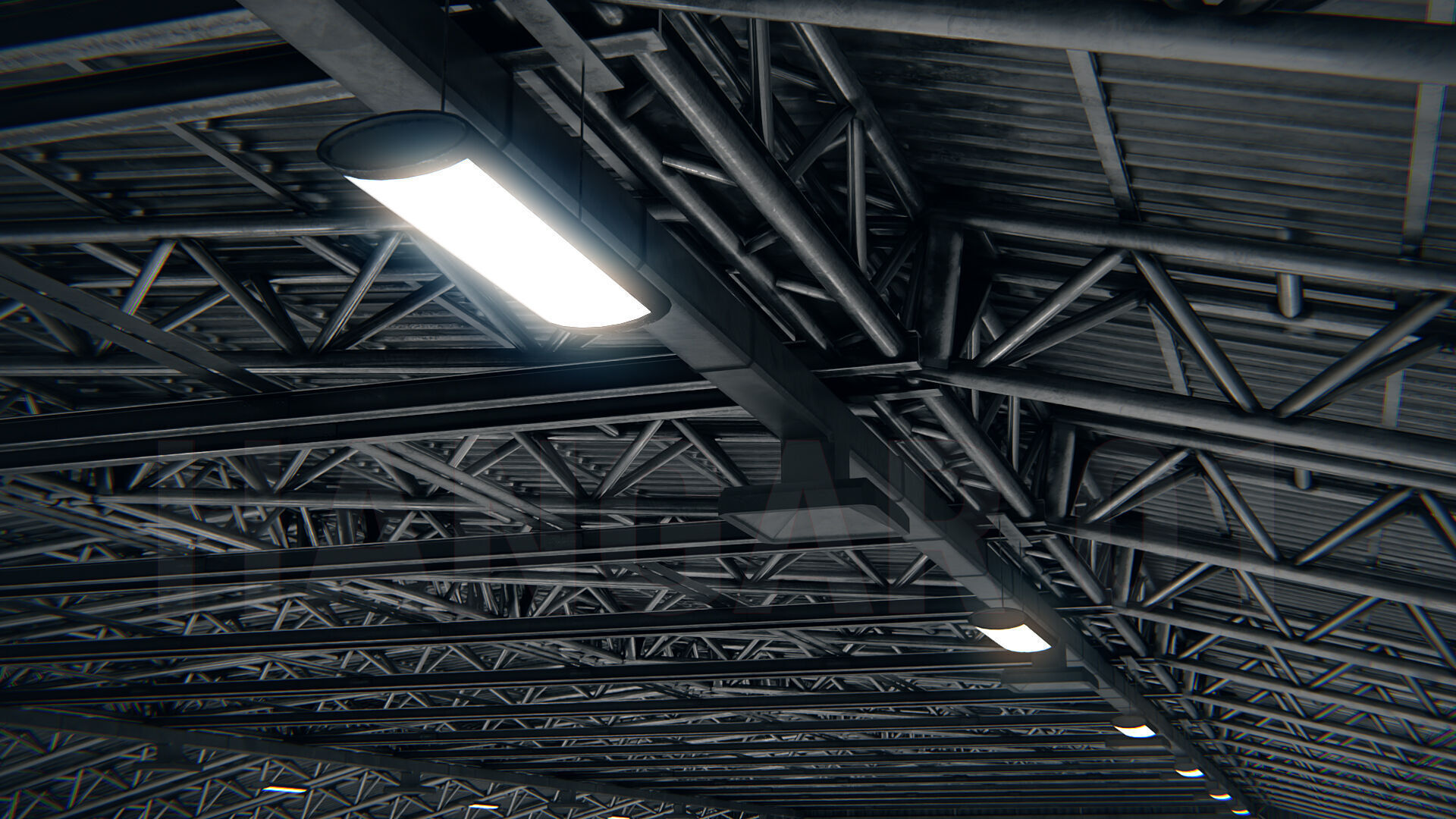 Hangar 01 PBR Low-poly 3D model_12