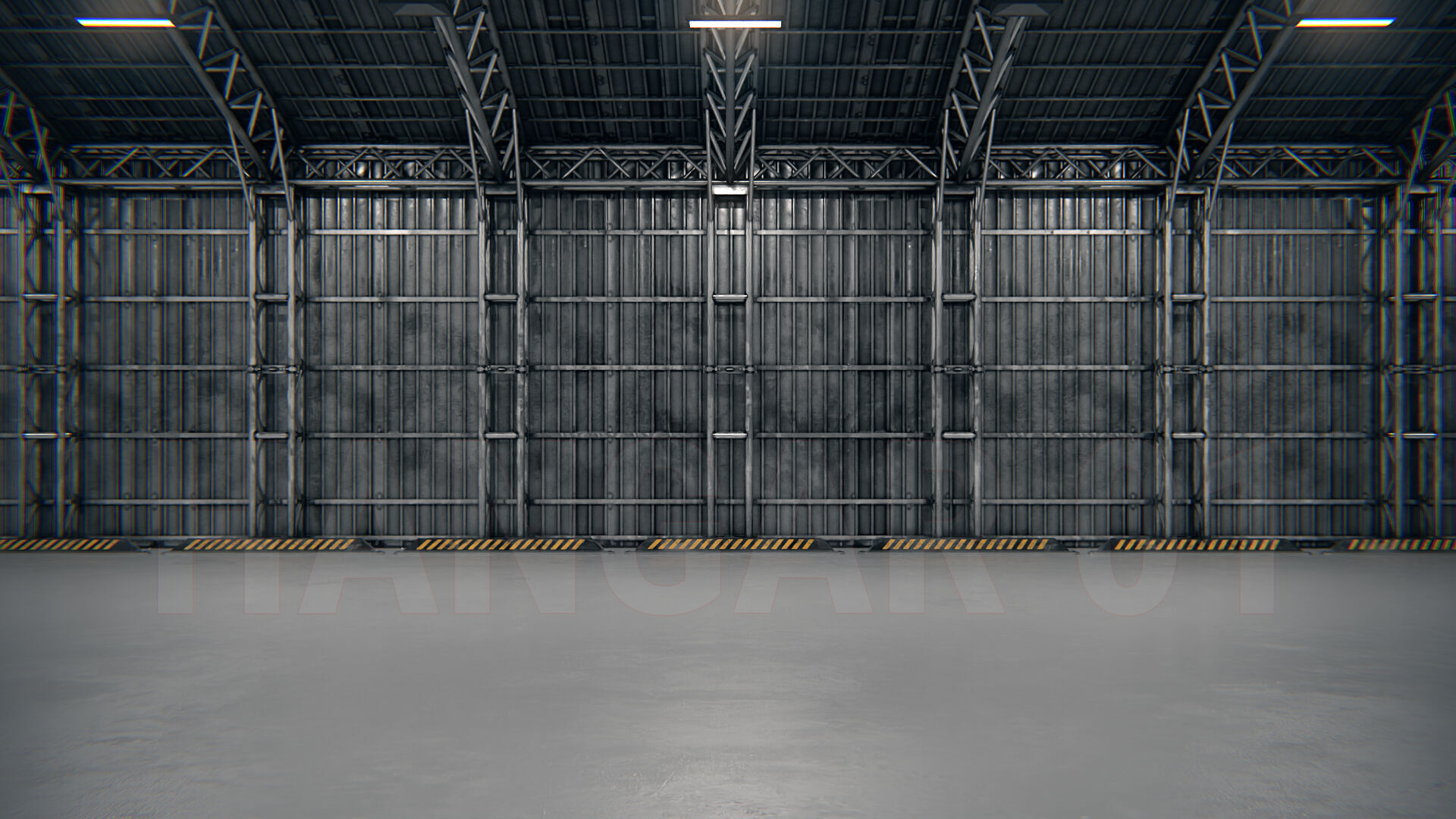 Hangar 01 PBR Low-poly 3D model_5