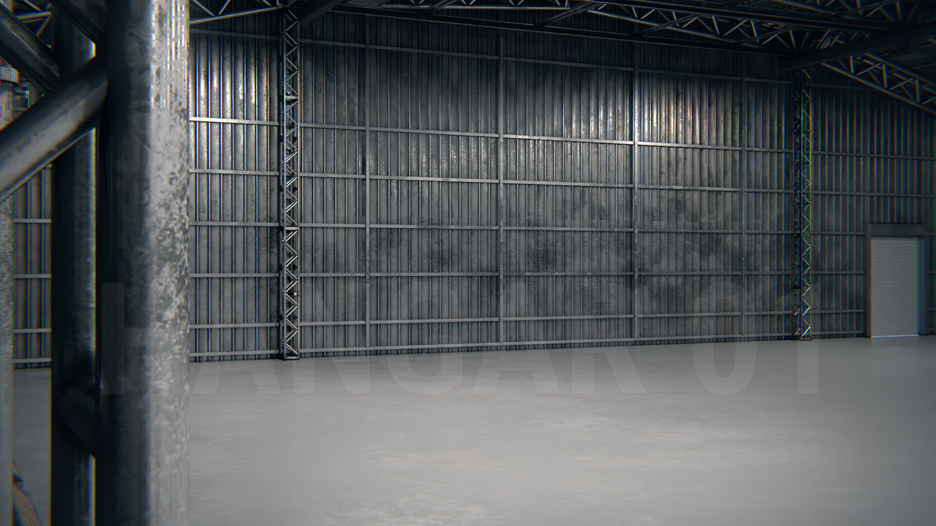 Hangar 01 PBR Low-poly 3D model_6