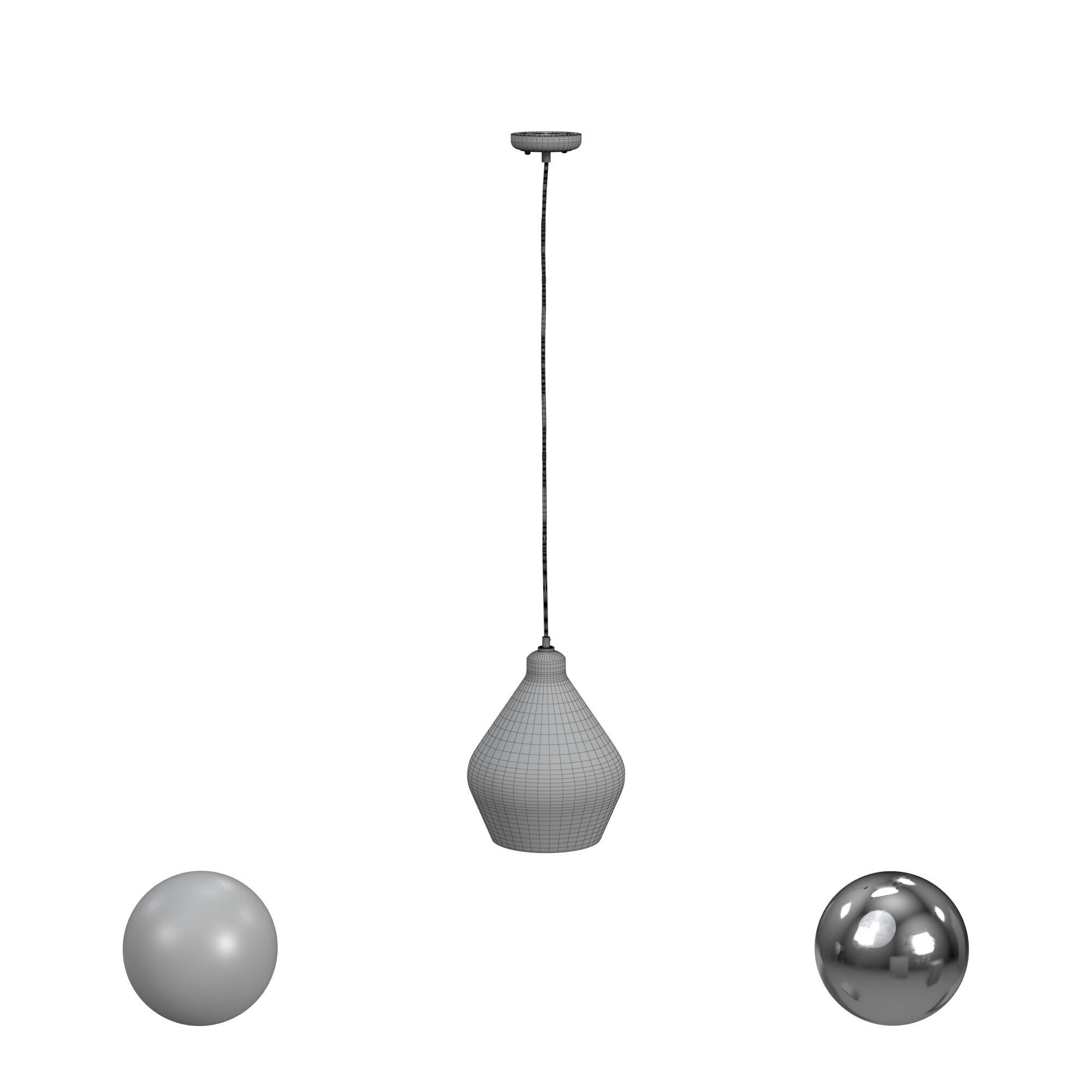 Jerry Concrete Pendant Light Gray 3D model_3