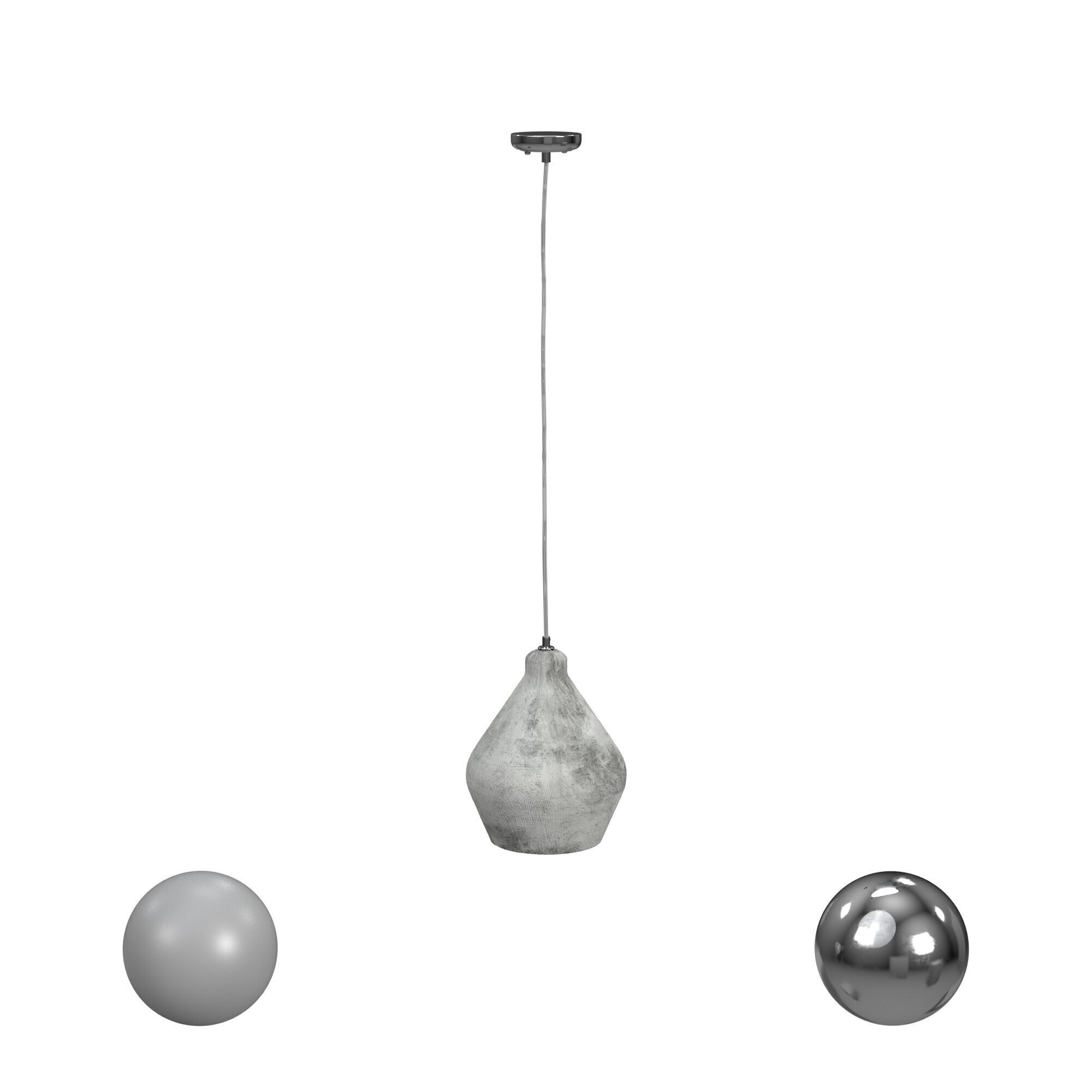 Jerry Concrete Pendant Light Gray 3D model_1