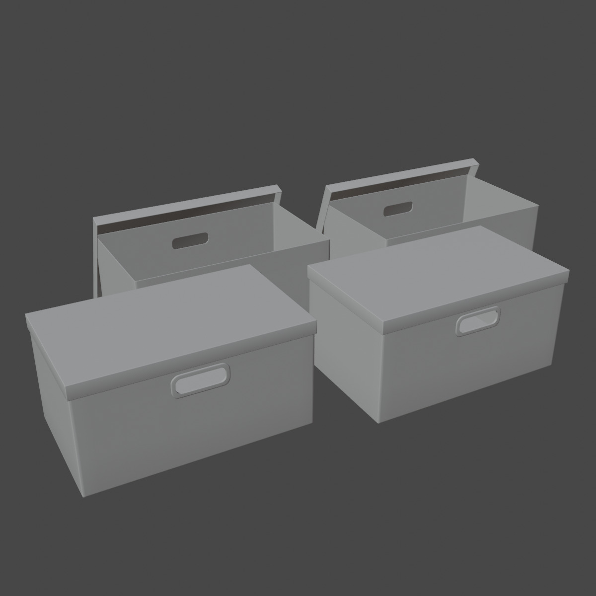 Storage Boxes 02 Low-poly 3D model_8