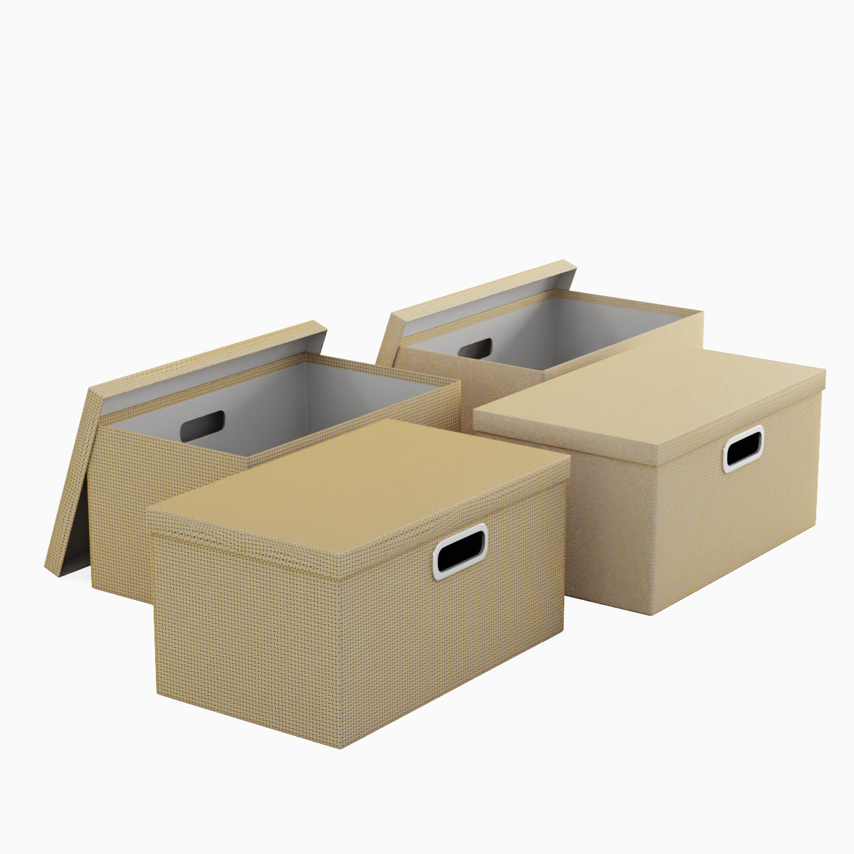 Storage Boxes 02 Low-poly 3D model_2