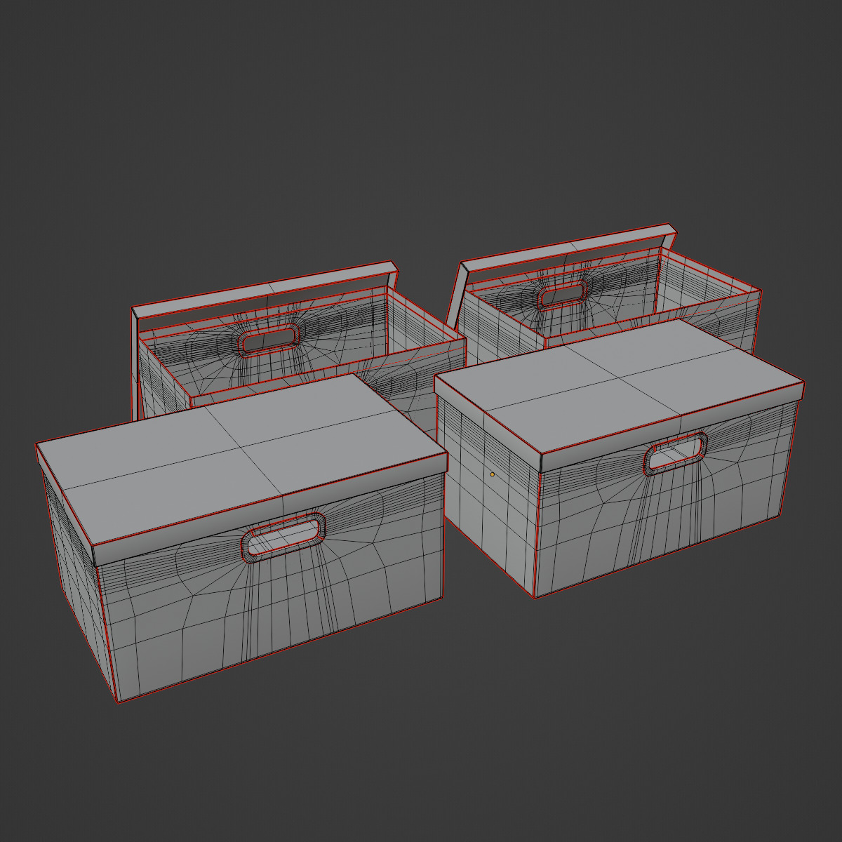 Storage Boxes 02 Low-poly 3D model_9