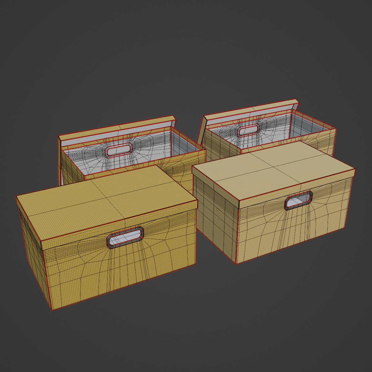 Storage Boxes 02 Low-poly 3D model_7