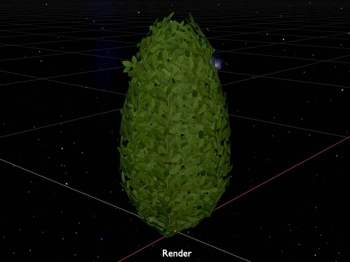 Cherry laurel hedge 500mm version-6 Low-poly 3D model_17