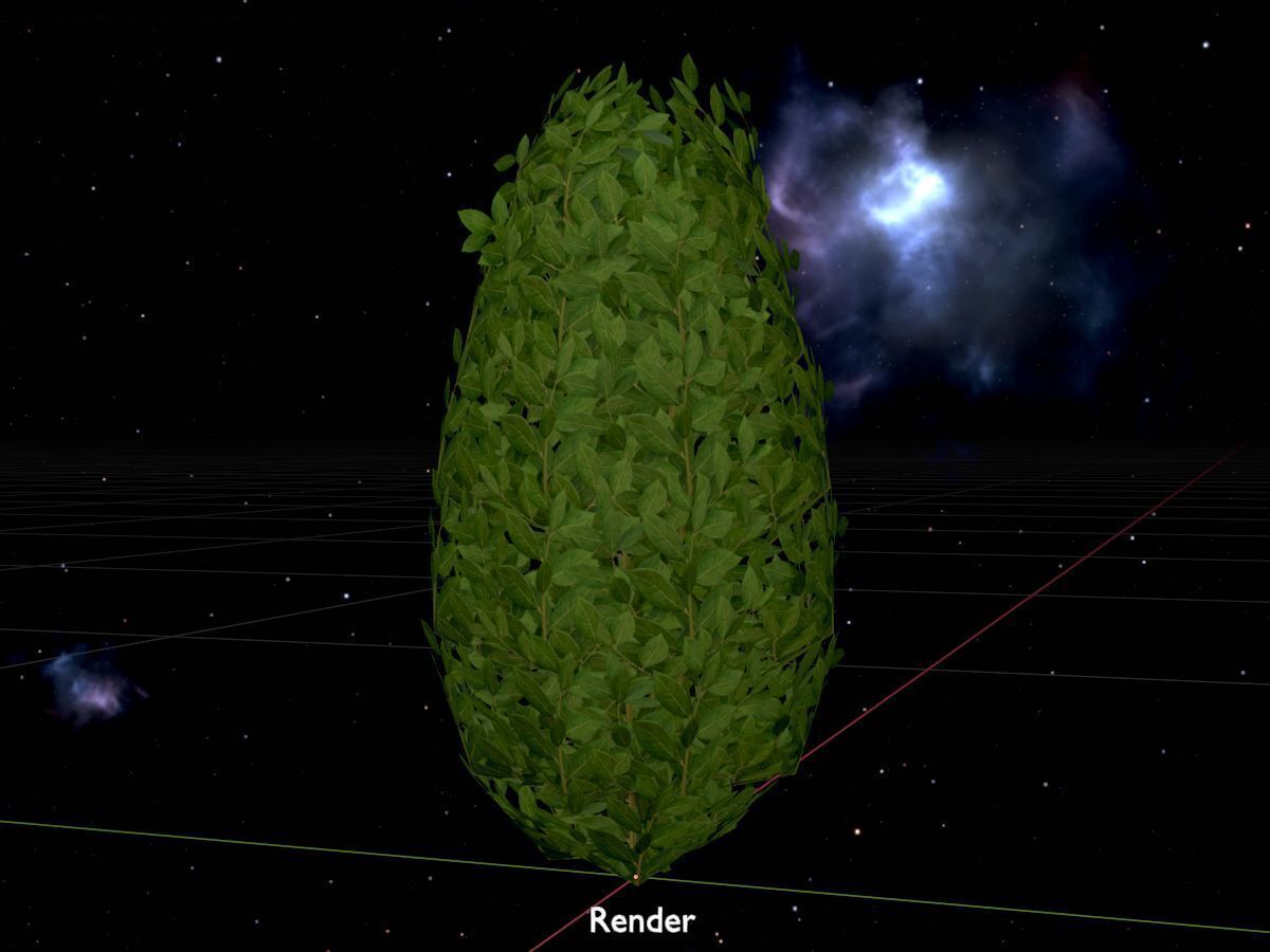 Cherry laurel hedge 500mm version-6 Low-poly 3D model_20