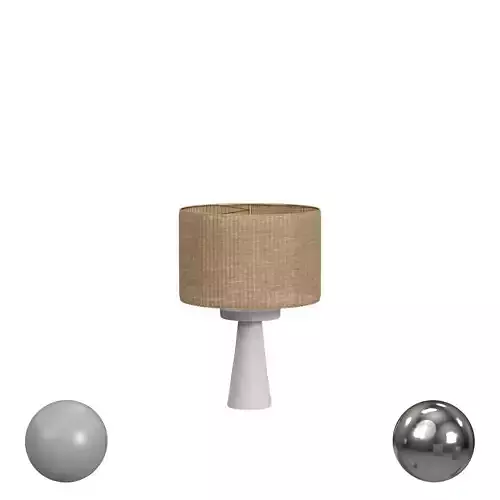 White Ceramic Table Lamp With Woven Shade By Leanne Ford