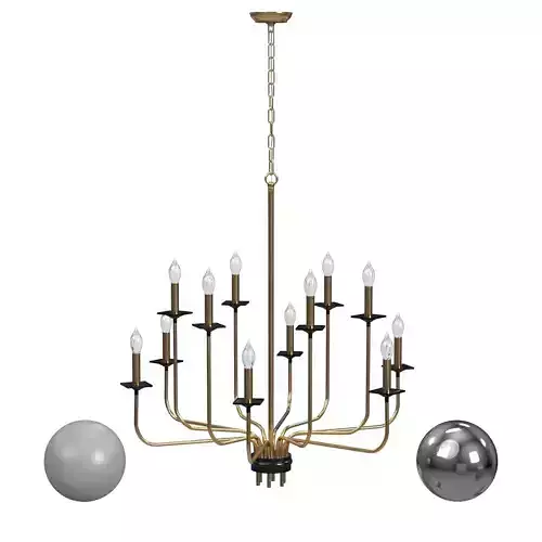  Kristin Chandelier Gold 3D model