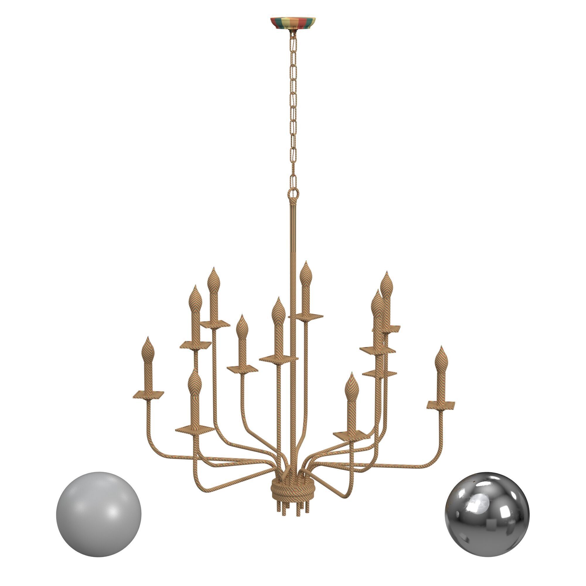 Kristin Chandelier Gold 3D model_2