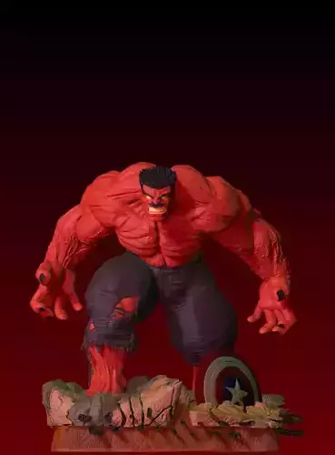 Red Hulk Sculpture