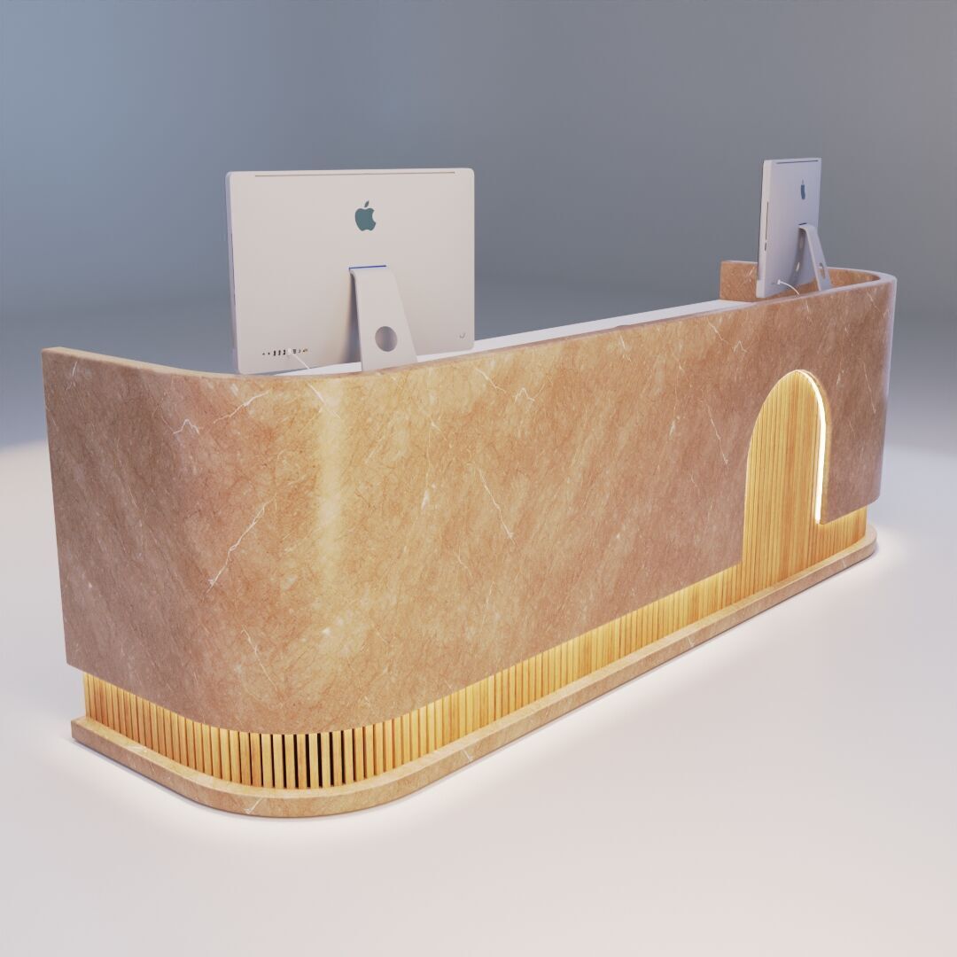 Reception Desk 10 Low-poly 3D model_2