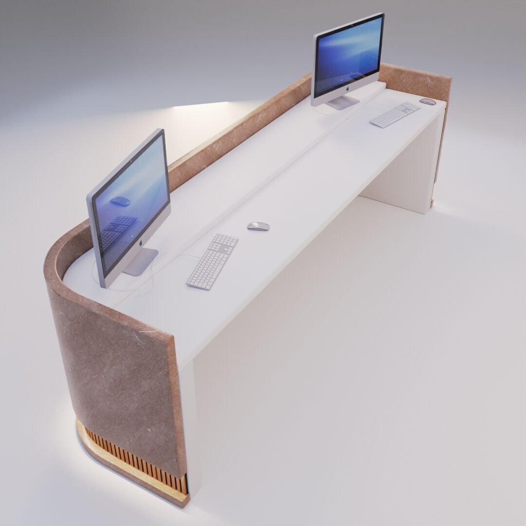 Reception Desk 10 Low-poly 3D model_6