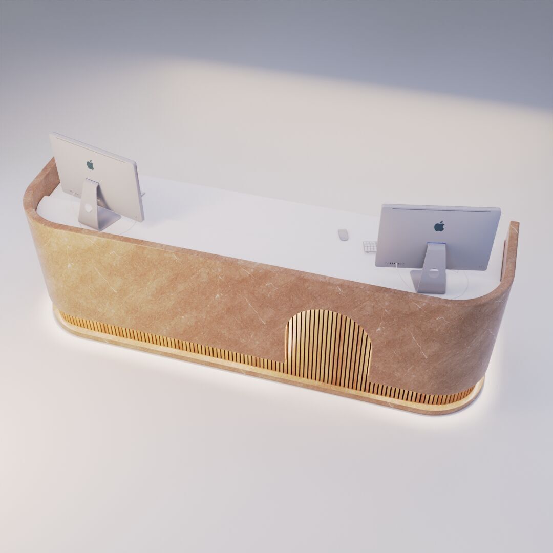 Reception Desk 10 Low-poly 3D model_8