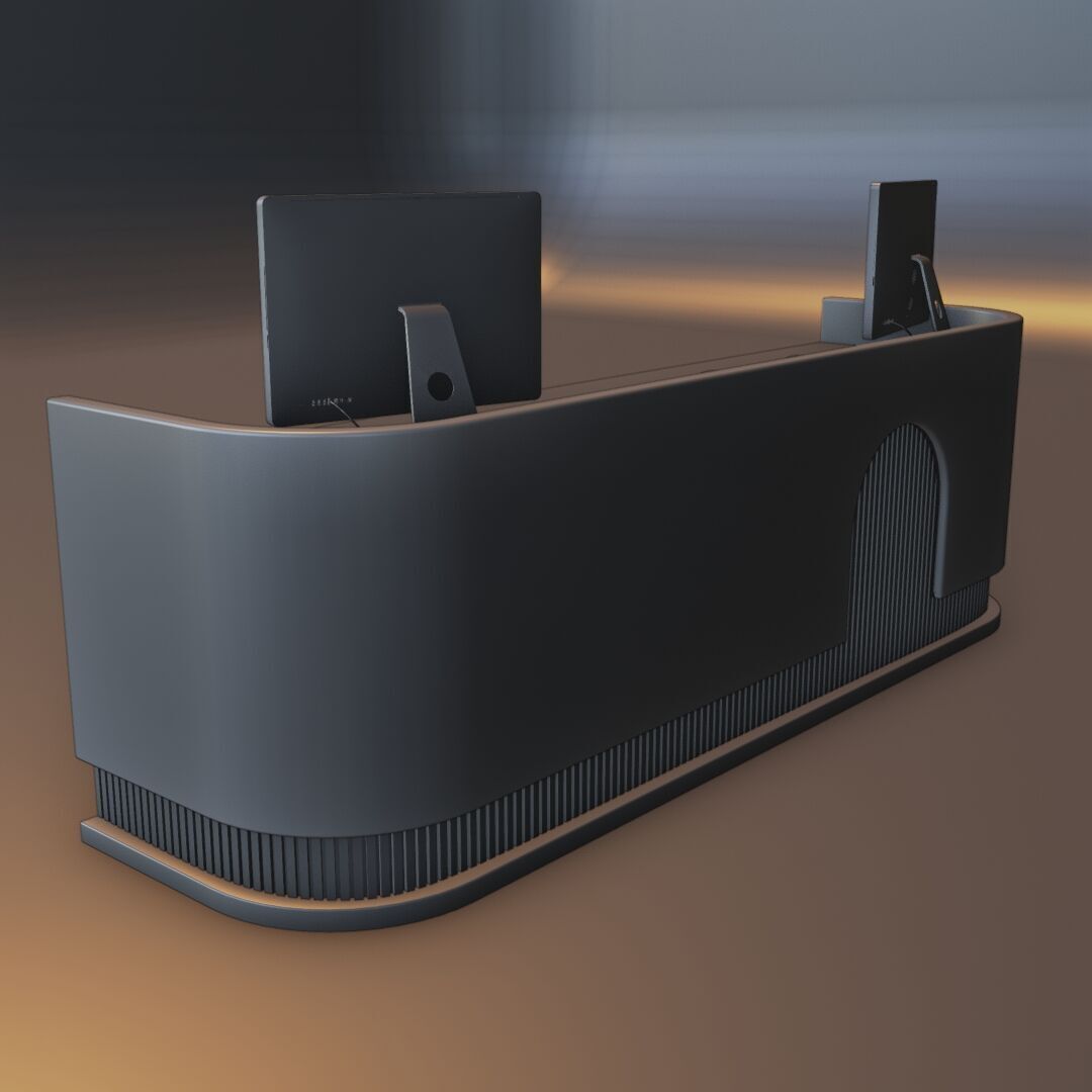 Reception Desk 10 Low-poly 3D model_3