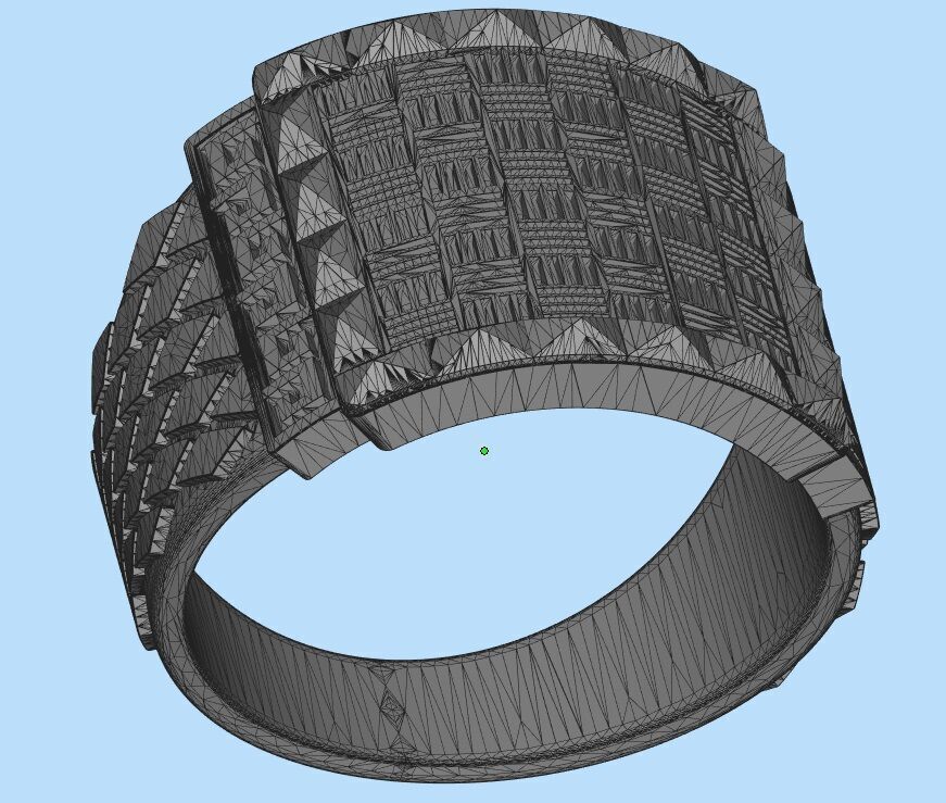 mens signet ring with pattern 3D print model_8