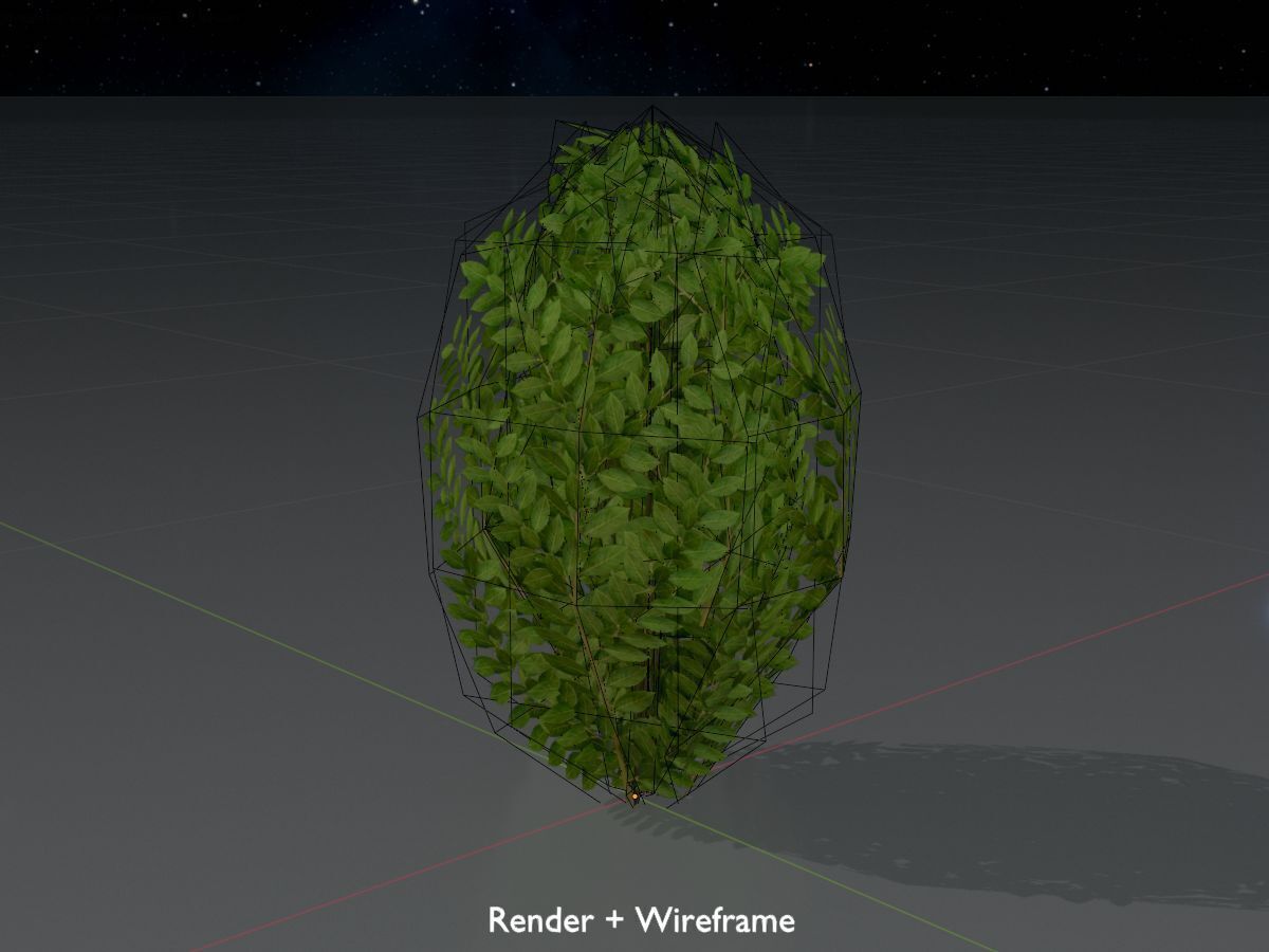 Cherry laurel hedge 500mm version-7 Low-poly 3D model_8