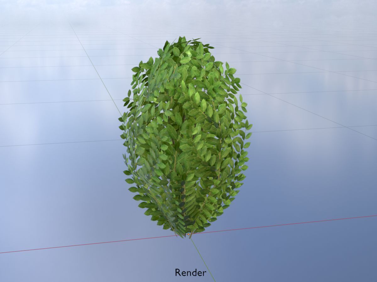 Cherry laurel hedge 500mm version-7 Low-poly 3D model_19