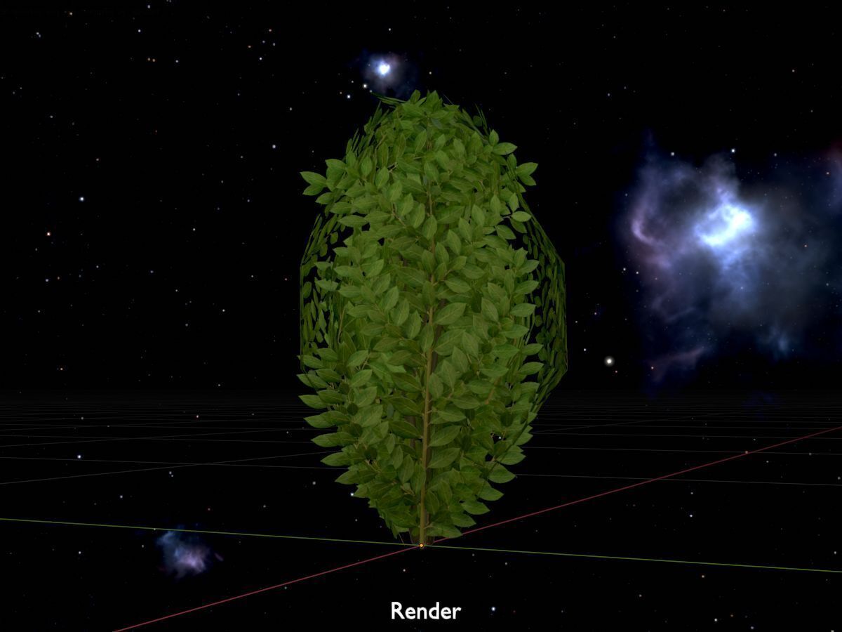 Cherry laurel hedge 500mm version-7 Low-poly 3D model_20