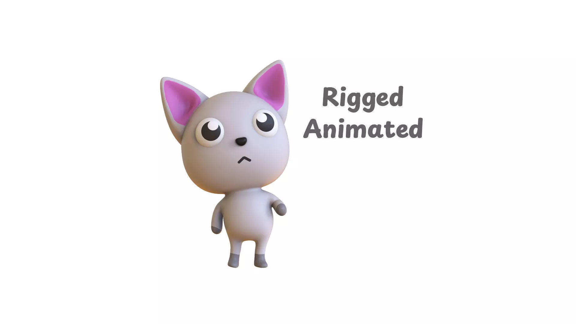 Cartoon Cat Little Cute - Rigged Low-poly 3D model