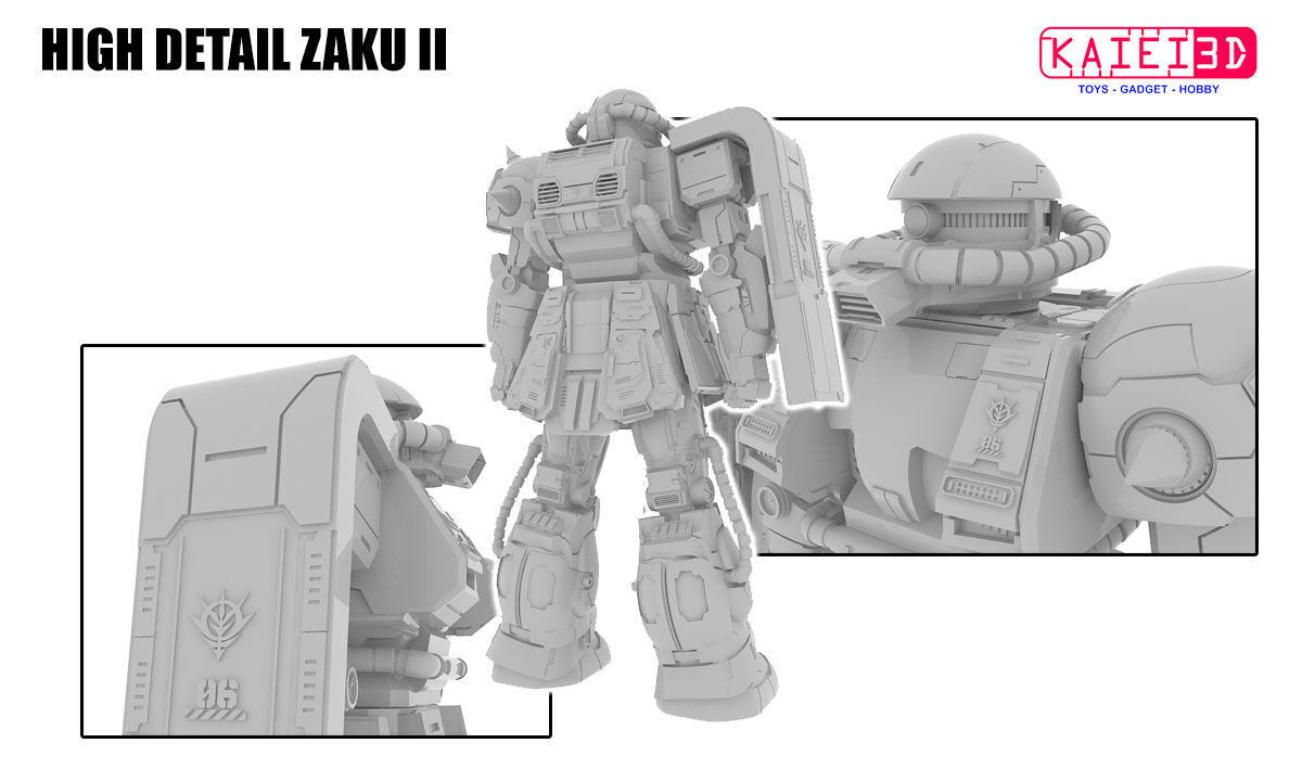HIGH DETAIL ZAKU II  3D print model_2