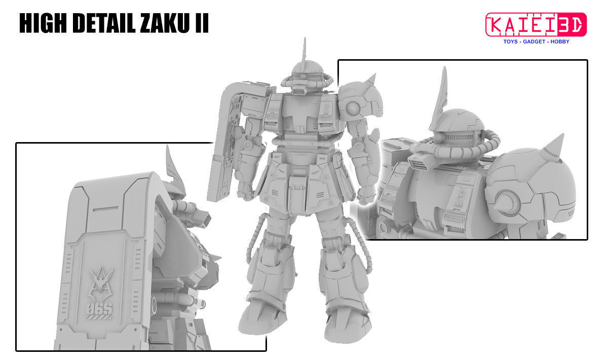 HIGH DETAIL ZAKU II  3D print model_1