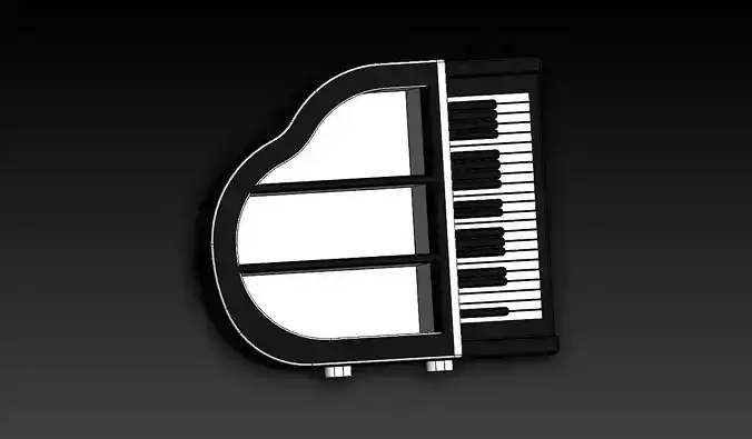 Piano Theamed BookSelf Low-poly 3D model