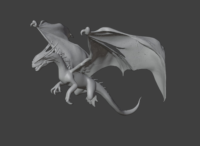 Silver Winged Dragon  3D print model_14