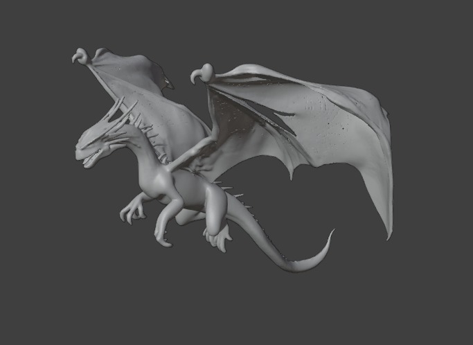 Silver Winged Dragon  3D print model_15