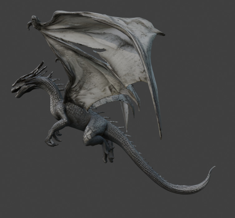 Silver Winged Dragon  3D print model_10