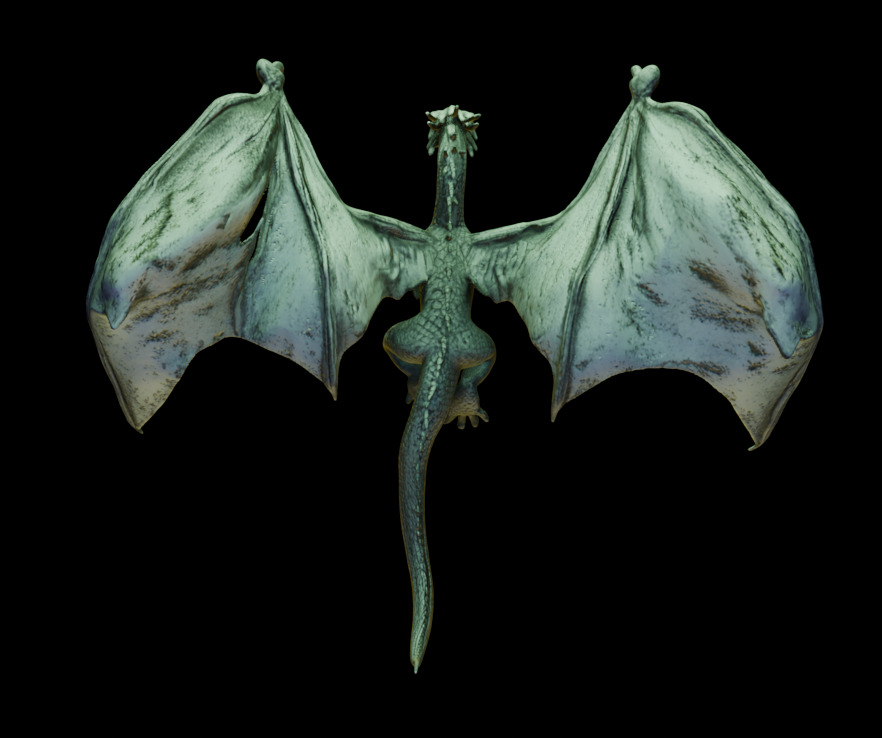 Silver Winged Dragon  3D print model_9