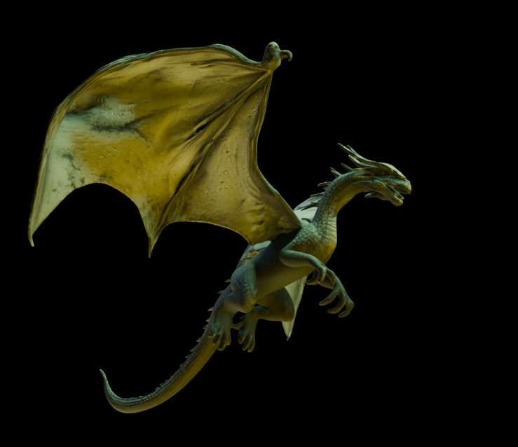 Silver Winged Dragon  3D print model_2