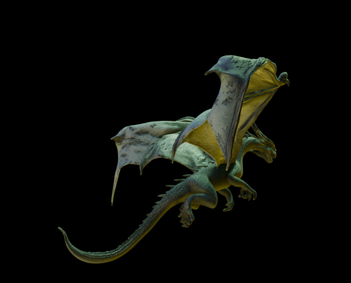 Silver Winged Dragon  3D print model_6