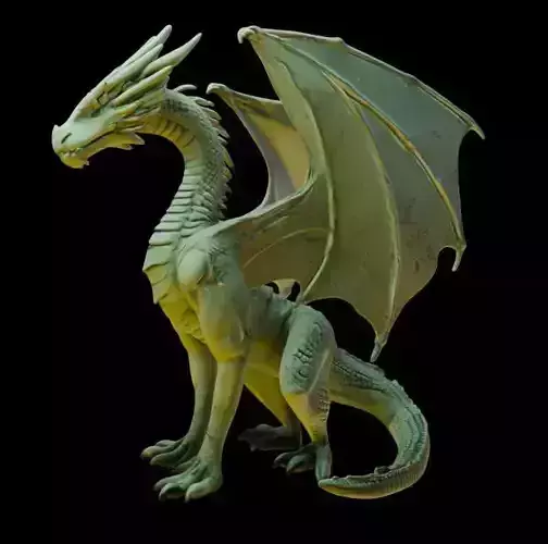 Sitting Winged Dragon