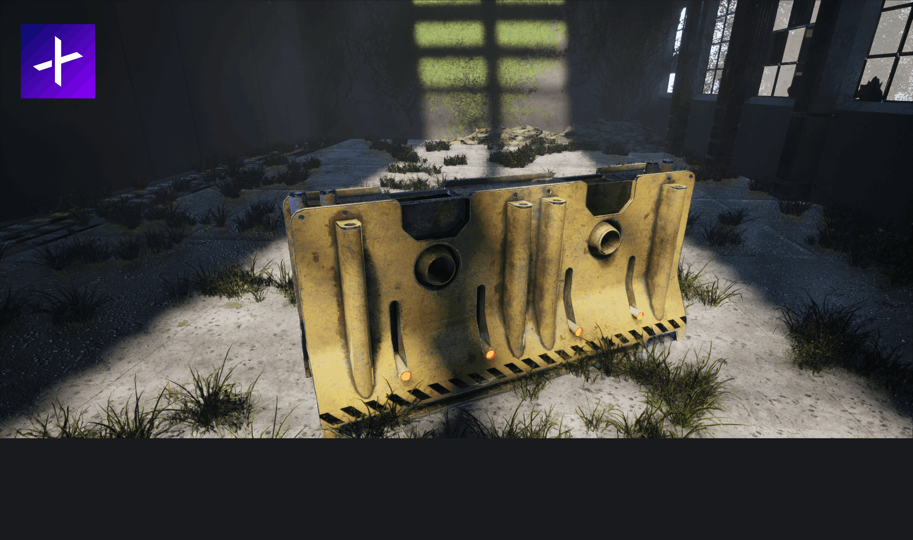 Sci-Fi Cybepunk Barrier Low-poly 3D model_12