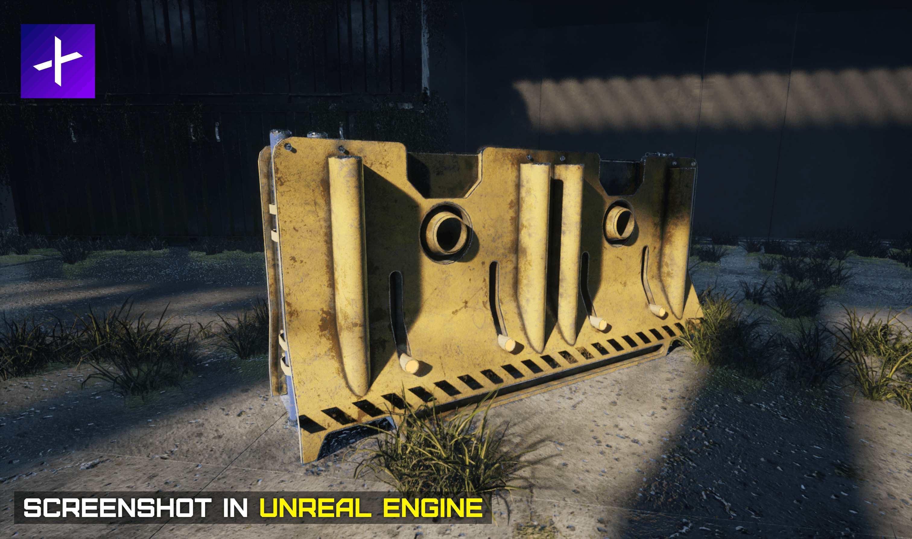 Sci-Fi Cybepunk Barrier Low-poly 3D model_10