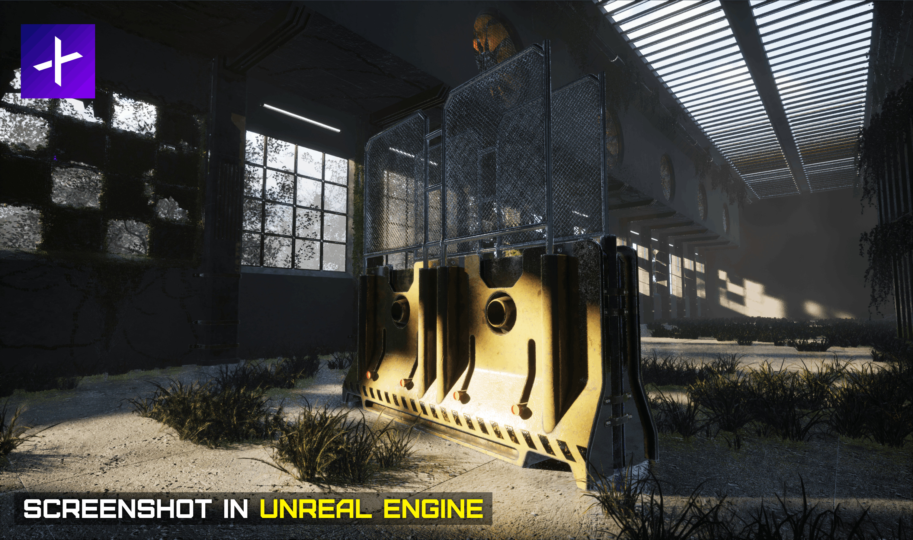 Sci-Fi Cybepunk Barrier Low-poly 3D model_8