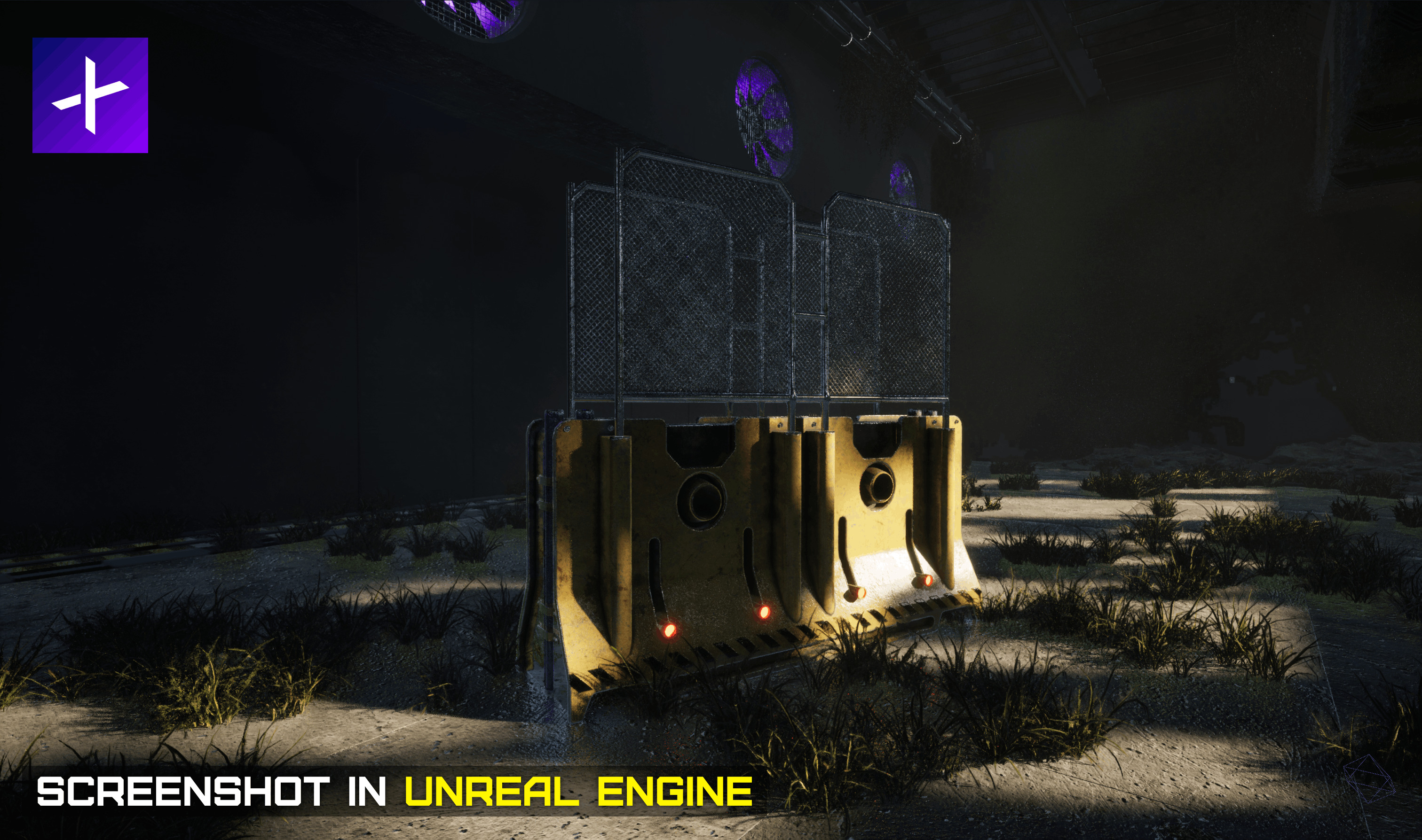 Sci-Fi Cybepunk Barrier Low-poly 3D model_9