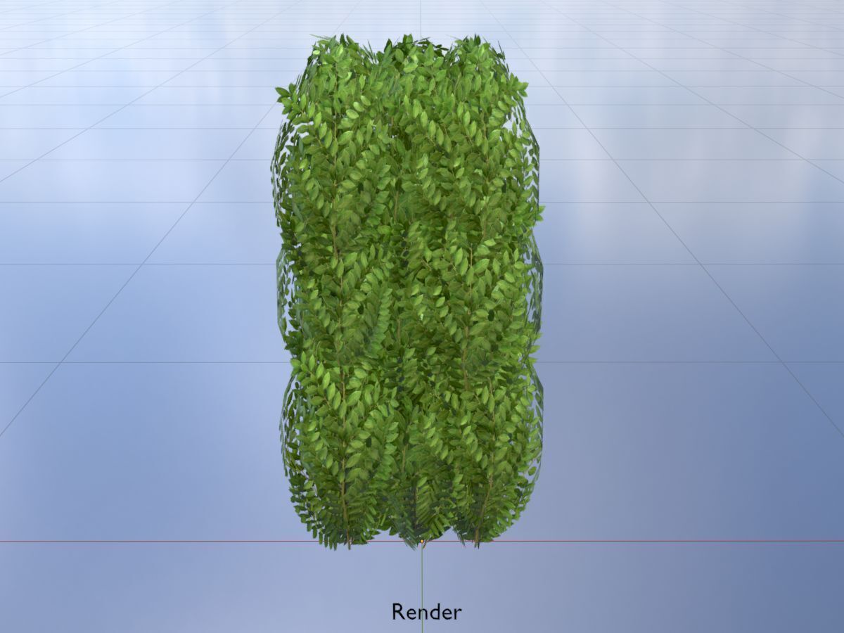 Cherry laurel hedge 1000mm version-3 Low-poly 3D model_19