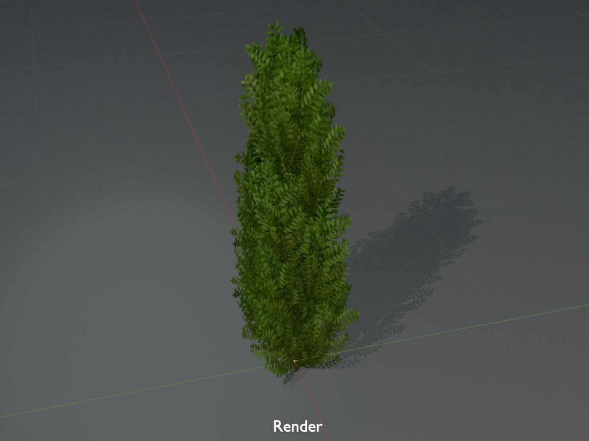 Cherry laurel hedge 1500mm version-1 Low-poly 3D model_16