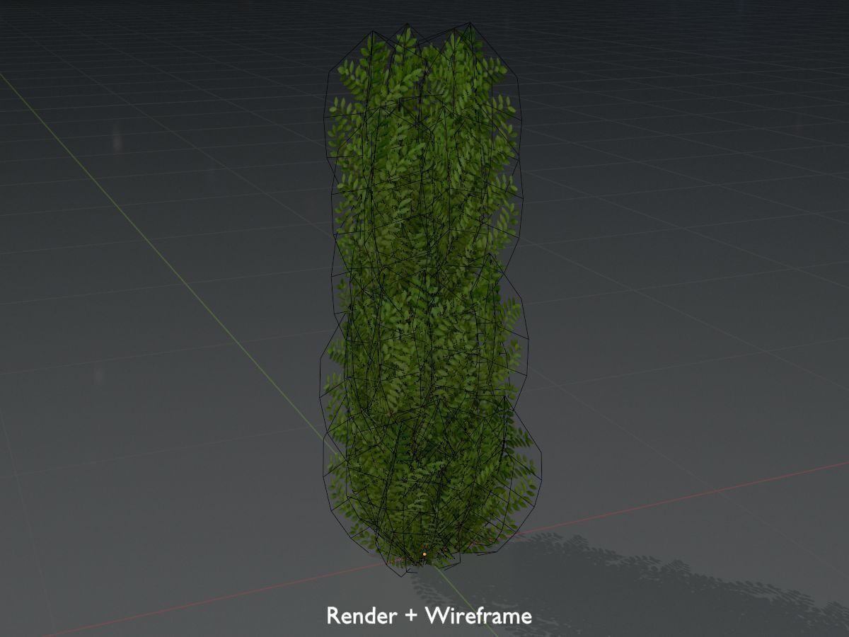 Cherry laurel hedge 1500mm version-1 Low-poly 3D model_8