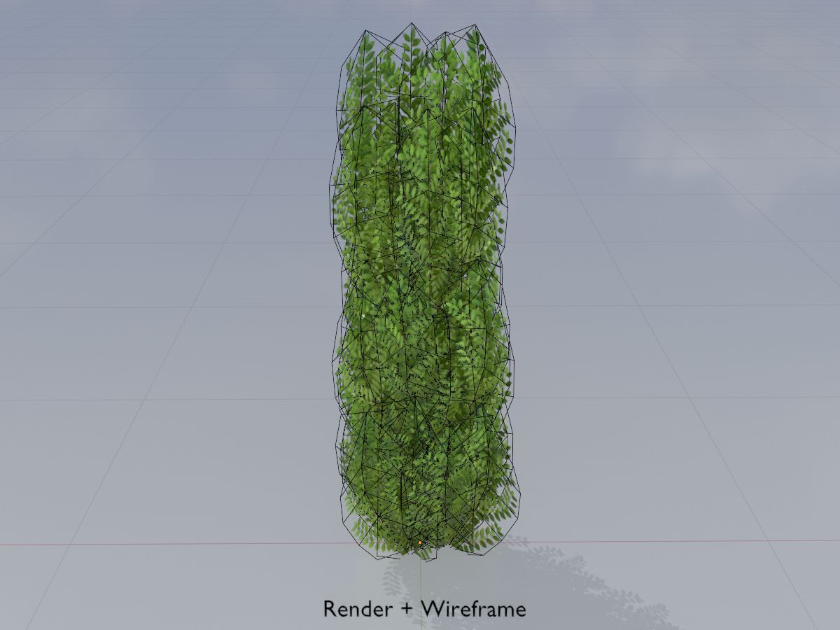 Cherry laurel hedge 1500mm version-1 Low-poly 3D model_5