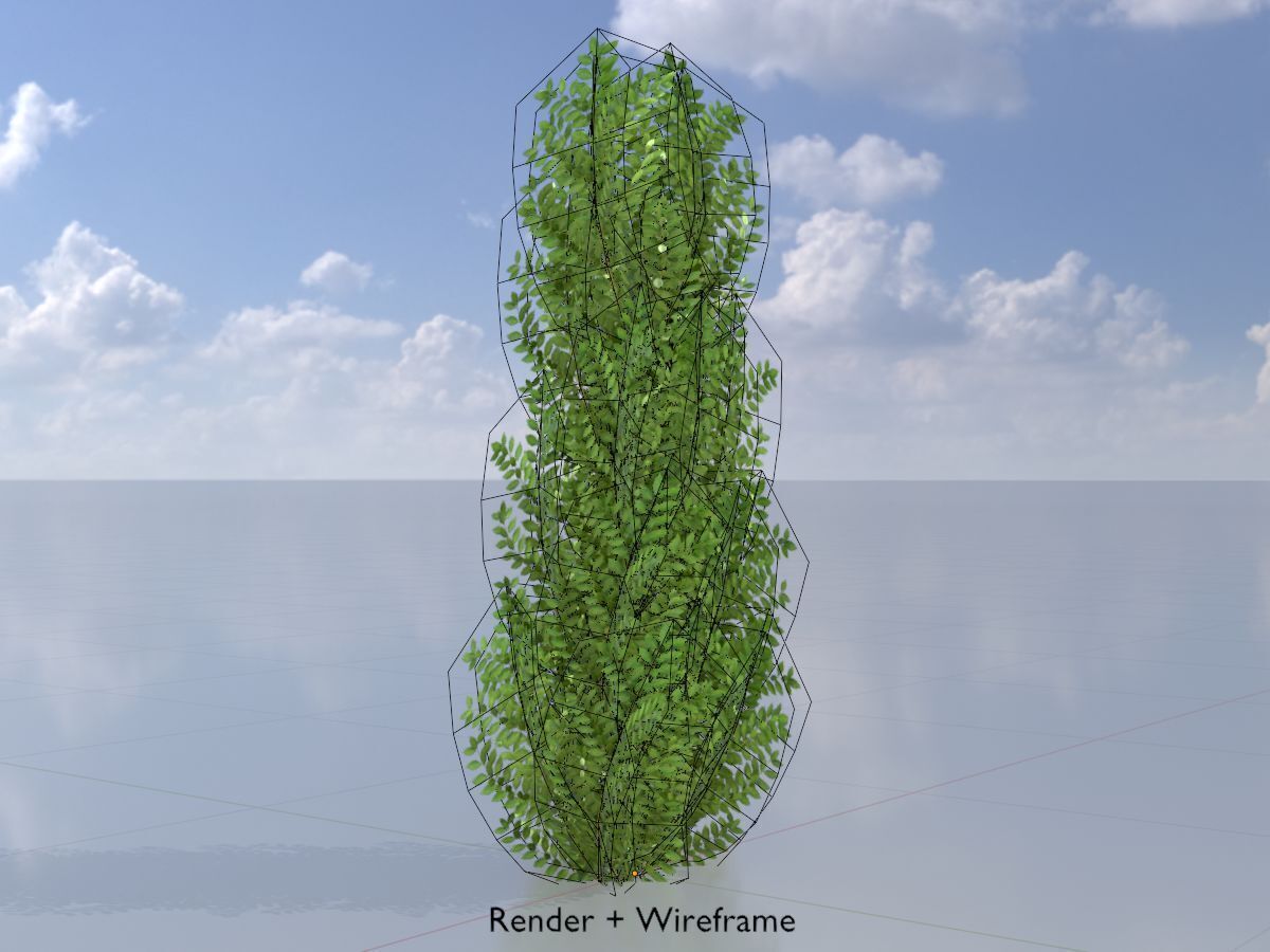 Cherry laurel hedge 1500mm version-1 Low-poly 3D model_6