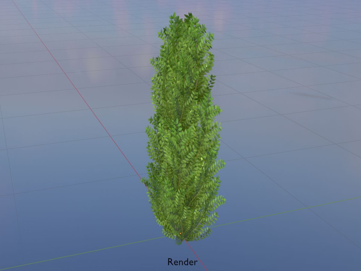 Cherry laurel hedge 1500mm version-1 Low-poly 3D model_18