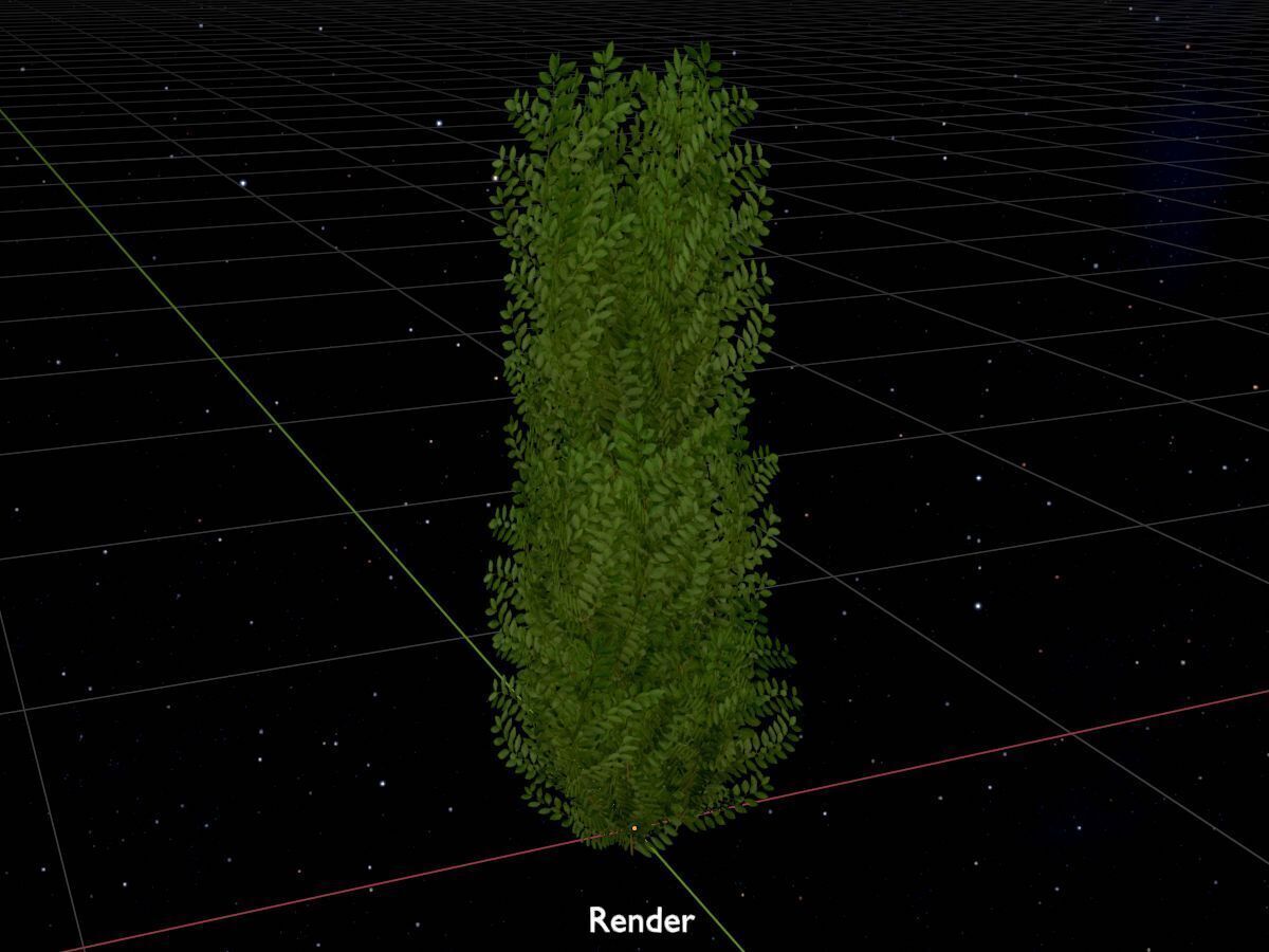 Cherry laurel hedge 1500mm version-1 Low-poly 3D model_17