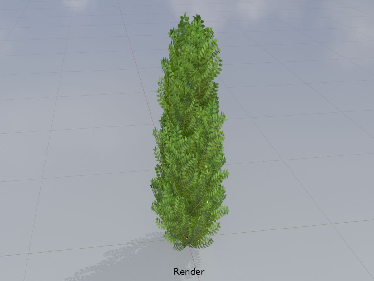 Cherry laurel hedge 1500mm version-1 Low-poly 3D model_14