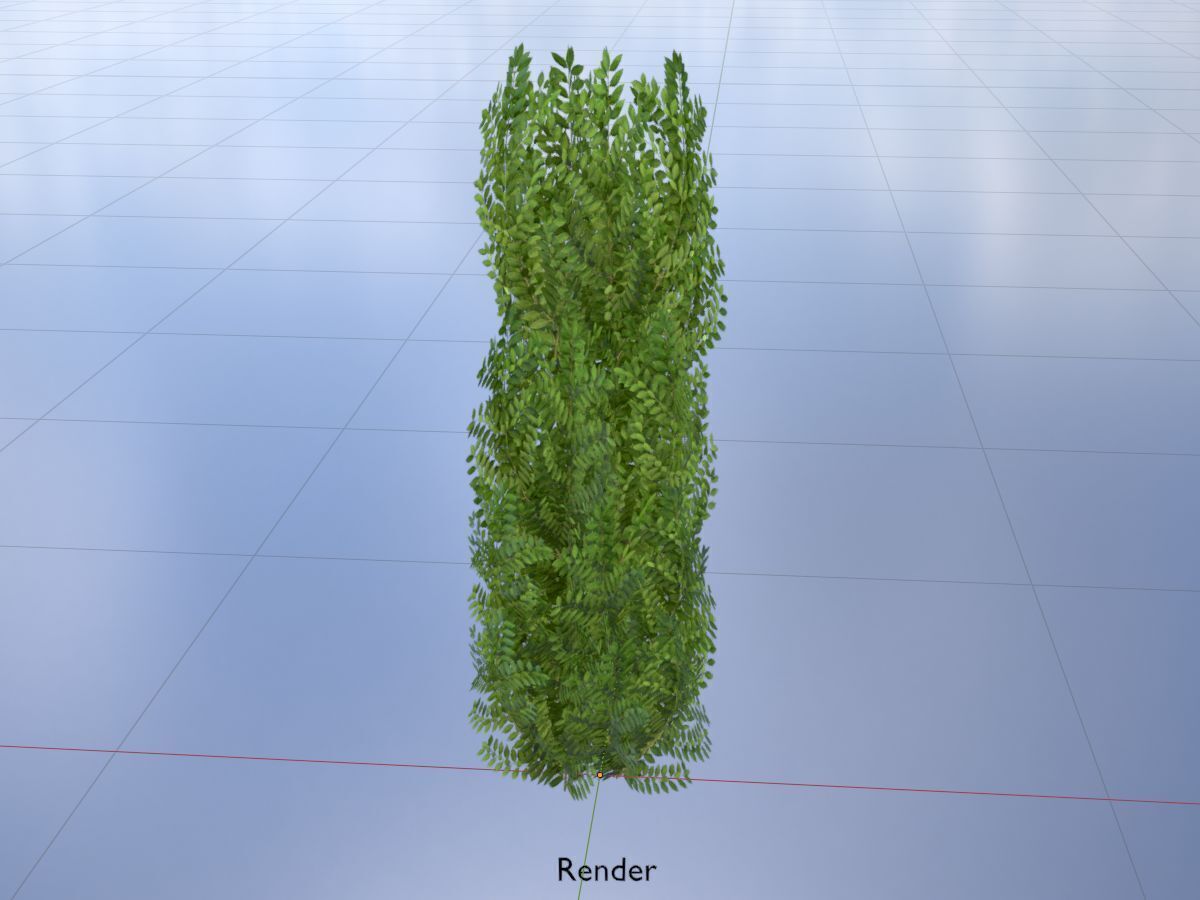 Cherry laurel hedge 1500mm version-1 Low-poly 3D model_19