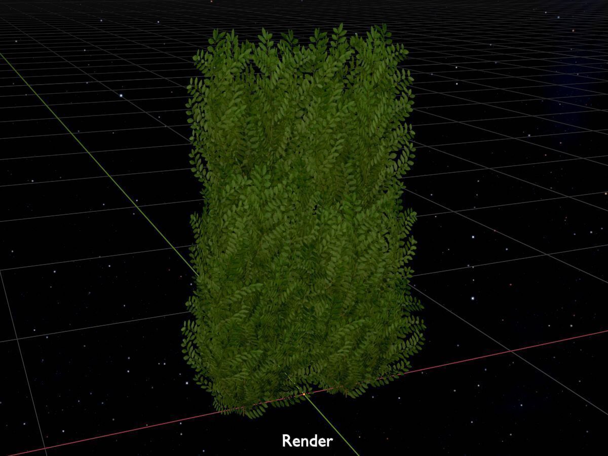 Cherry laurel hedge 1500mm version-2 Low-poly 3D model_17