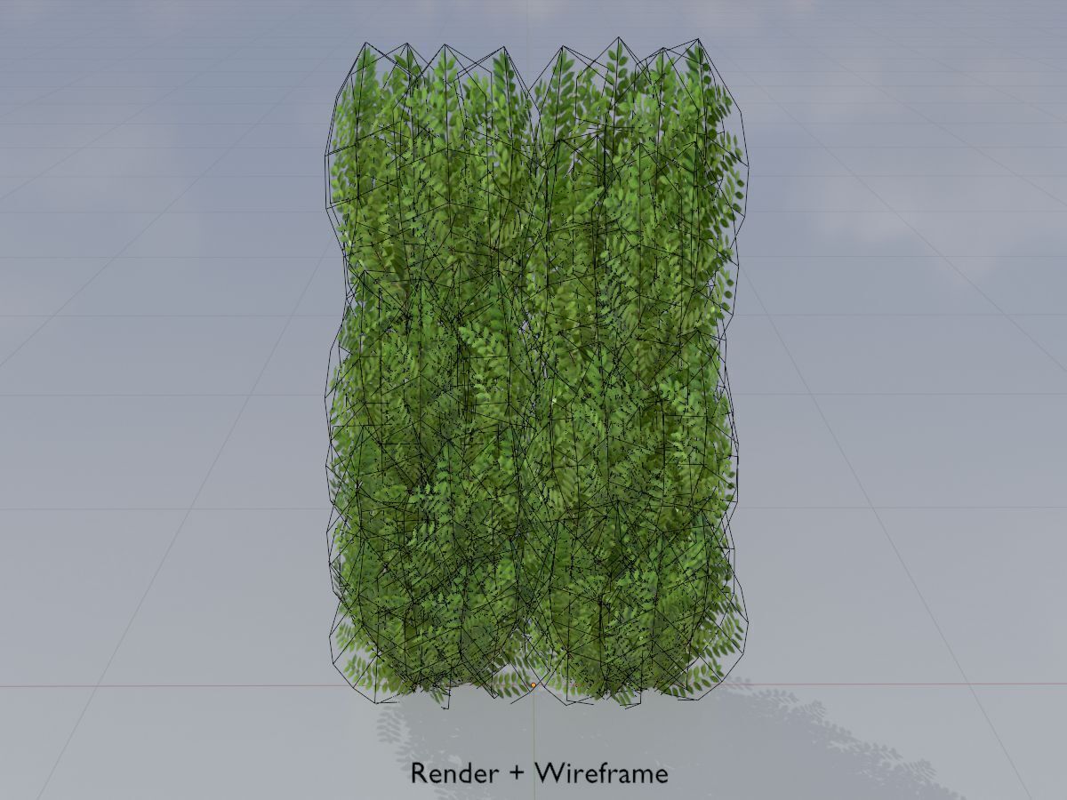 Cherry laurel hedge 1500mm version-2 Low-poly 3D model_5